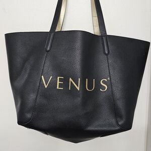 Venus Oversize Reversible Women's Tote Bag Black And Gold